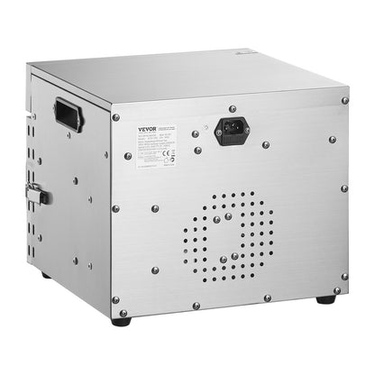 Dörrgerät, 6 Edelstahl-Einschübe, 400-W-Elektro-Lebensmitteltrockner mit einstellbarer Temperatur und 24-Stunden-Timer, Gefriertrockner für Trockenfleisch, Fleisch, Obst, Gemüse, Kräuter, Hundeleckerlis