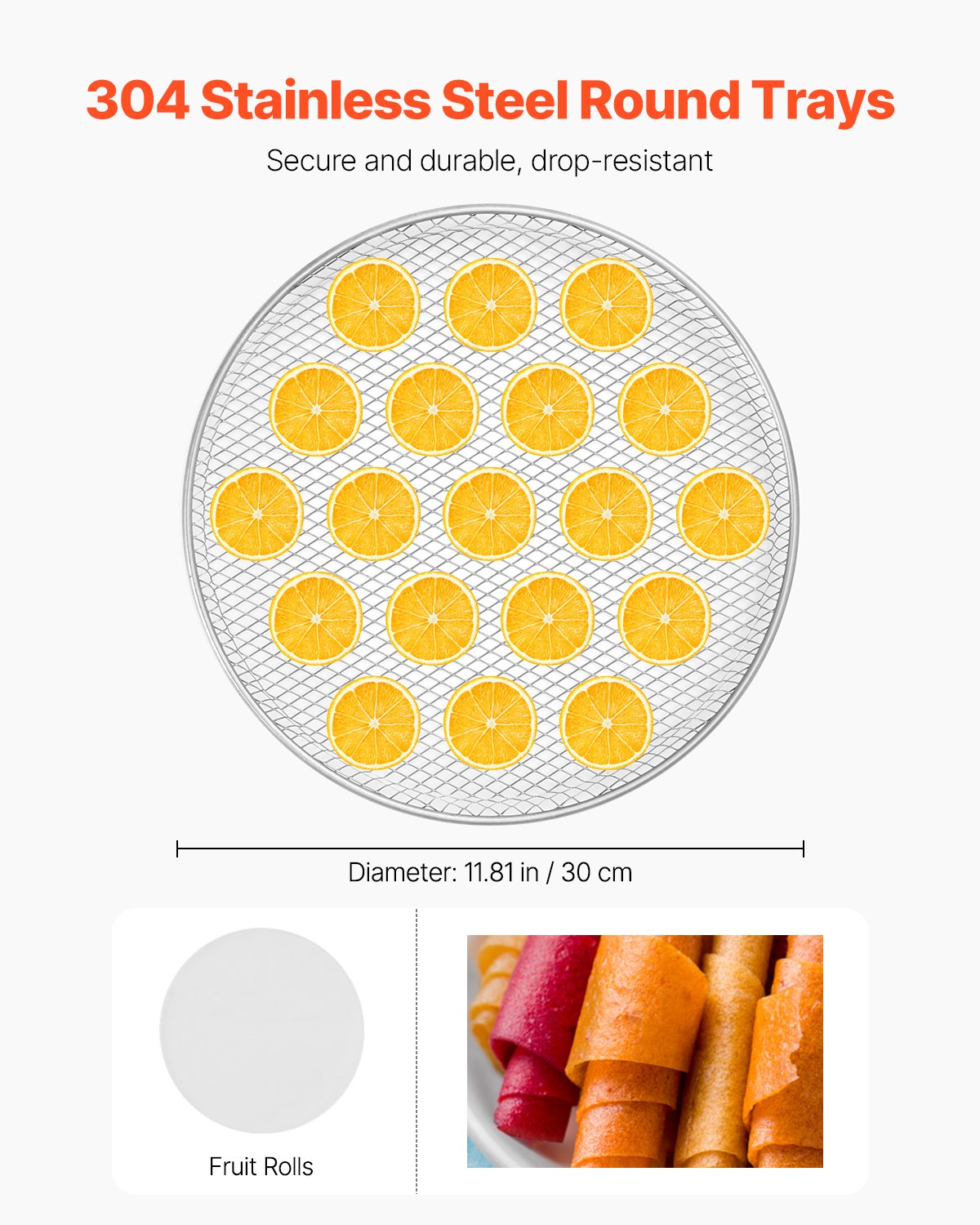 Rotierender Dörrautomat, 12 Edelstahl-Einschübe, 800-W-Elektro-Lebensmitteltrockner mit einstellbarer Temperatur und 24-Stunden-Timer, Gefriertrockner für Trockenfleisch, Fleisch, Obst, Gemüse, Kräuter, Hundeleckerlis