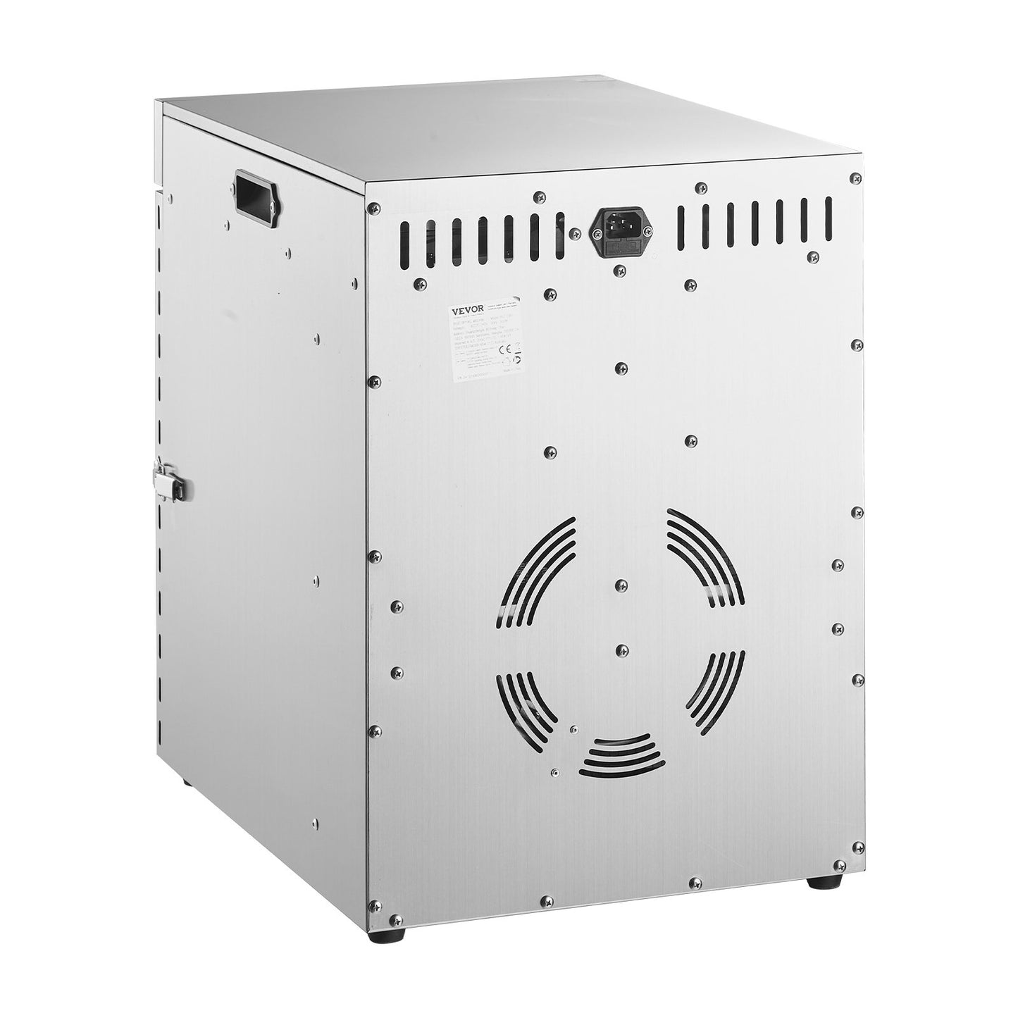 Rotierender Dörrautomat, 12 Edelstahl-Einschübe, 800-W-Elektro-Lebensmitteltrockner mit einstellbarer Temperatur und 24-Stunden-Timer, Gefriertrockner für Trockenfleisch, Fleisch, Obst, Gemüse, Kräuter, Hundeleckerlis