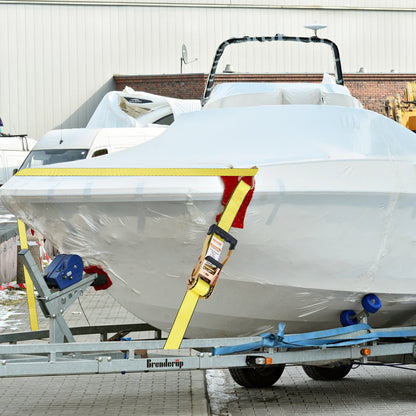 Ratschen-Spanngurte (4er-Pack), 2268 kg Bruchlast, Doppel-J-Haken. Enthält 4 hochwertige 5 cm x 4,57 m Ratschen-Spanngurte mit gepolsterten Griffen zum Sichern von Ladung, Haushaltsgeräten und Gartengeräten.