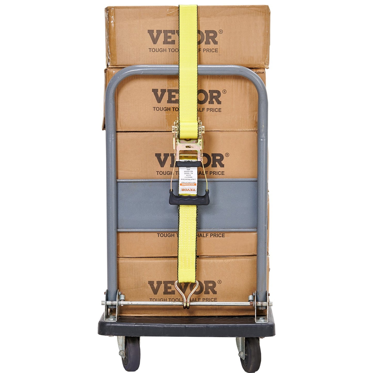 Ratschen-Spanngurte (4er-Pack), 2268 kg Bruchlast, Doppel-J-Haken. Enthält 4 hochwertige 5 cm x 4,57 m Ratschen-Spanngurte mit gepolsterten Griffen zum Sichern von Ladung, Haushaltsgeräten und Gartengeräten.