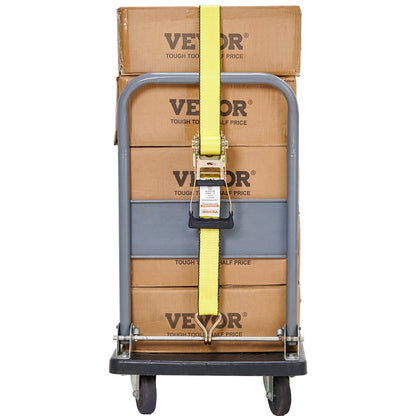 Ratschen-Spanngurte (4er-Pack), 2268 kg Bruchlast, Doppel-J-Haken. Enthält 4 hochwertige 5 cm x 4,57 m Ratschen-Spanngurte mit gepolsterten Griffen zum Sichern von Ladung, Haushaltsgeräten und Gartengeräten.