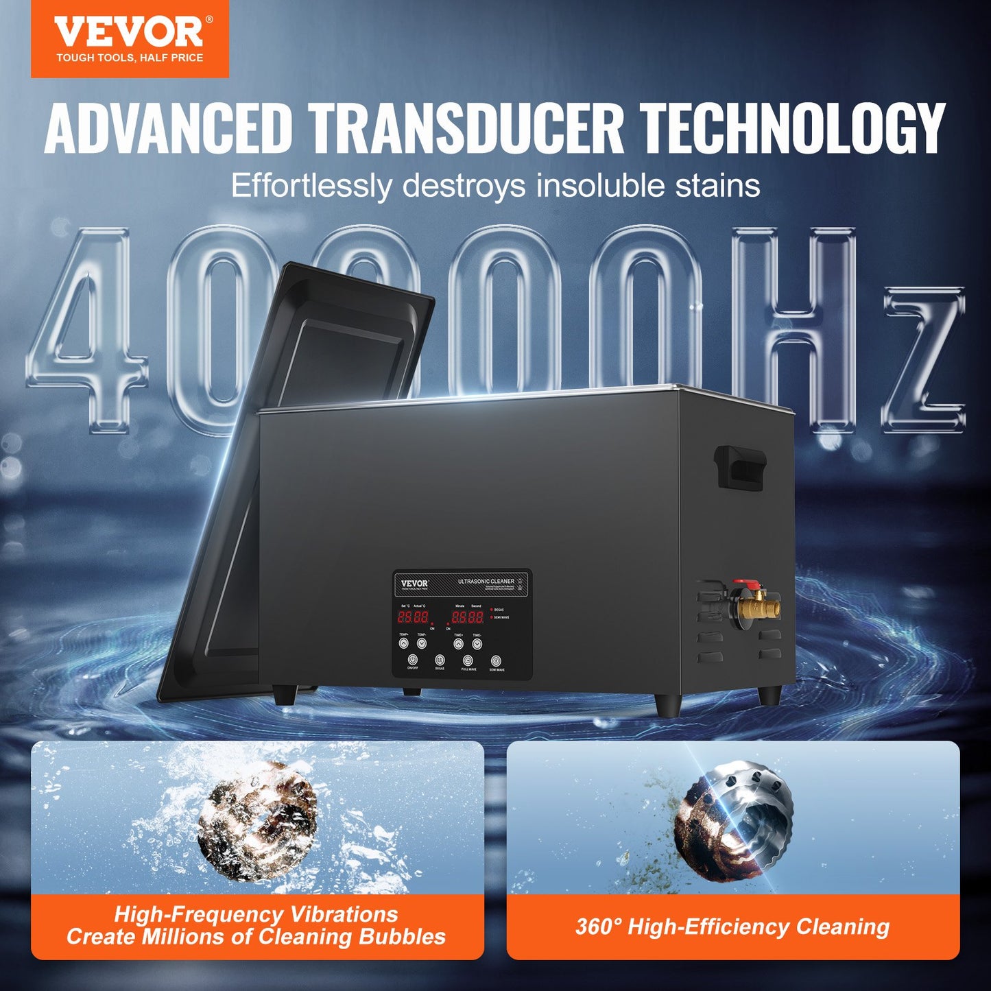 30-Liter-Ultraschallreiniger, 600-W-Digital-Ultraschallreinigungsgerät mit verbesserter Entgasung und Schonmodus, 40-kHz-Industrie-Ultraschallreiniger mit Timer und Heizung für Werkzeuge zur Schmuckreinigung