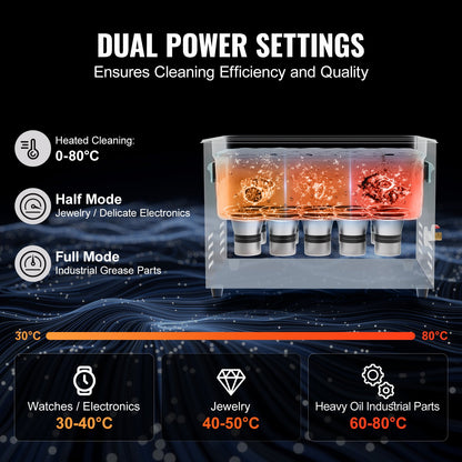 30-Liter-Ultraschallreiniger, 600-W-Digital-Ultraschallreinigungsgerät mit verbesserter Entgasung und Schonmodus, 40-kHz-Industrie-Ultraschallreiniger mit Timer und Heizung für Werkzeuge zur Schmuckreinigung