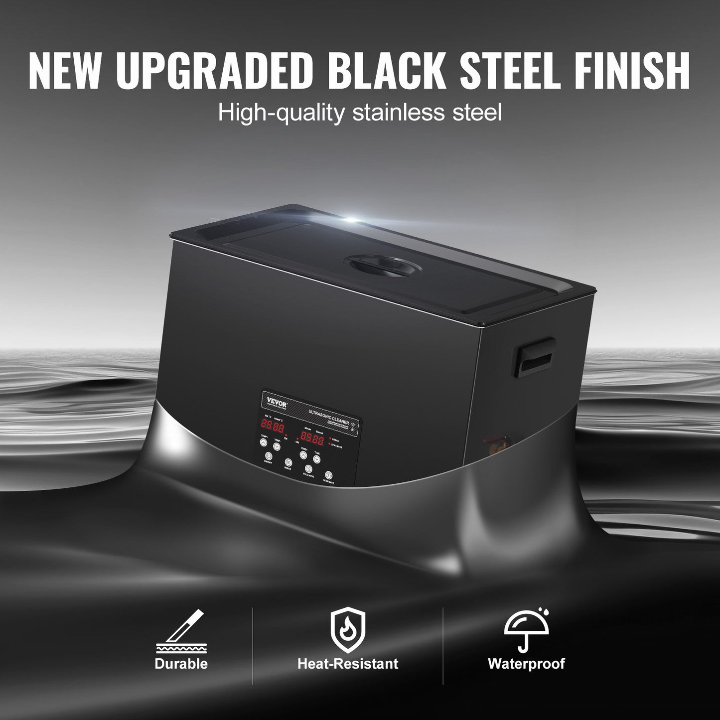 30-Liter-Ultraschallreiniger, 600-W-Digital-Ultraschallreinigungsgerät mit verbesserter Entgasung und Schonmodus, 40-kHz-Industrie-Ultraschallreiniger mit Timer und Heizung für Werkzeuge zur Schmuckreinigung