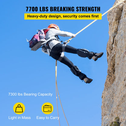 Double Pulley Block & Rope Kit, 12 mm x 30 m Braided Line, Dual Pulley Rigging System, 35 kN Breaking Strength for Tower Work, Hoisting, Training, Outdoor Applications