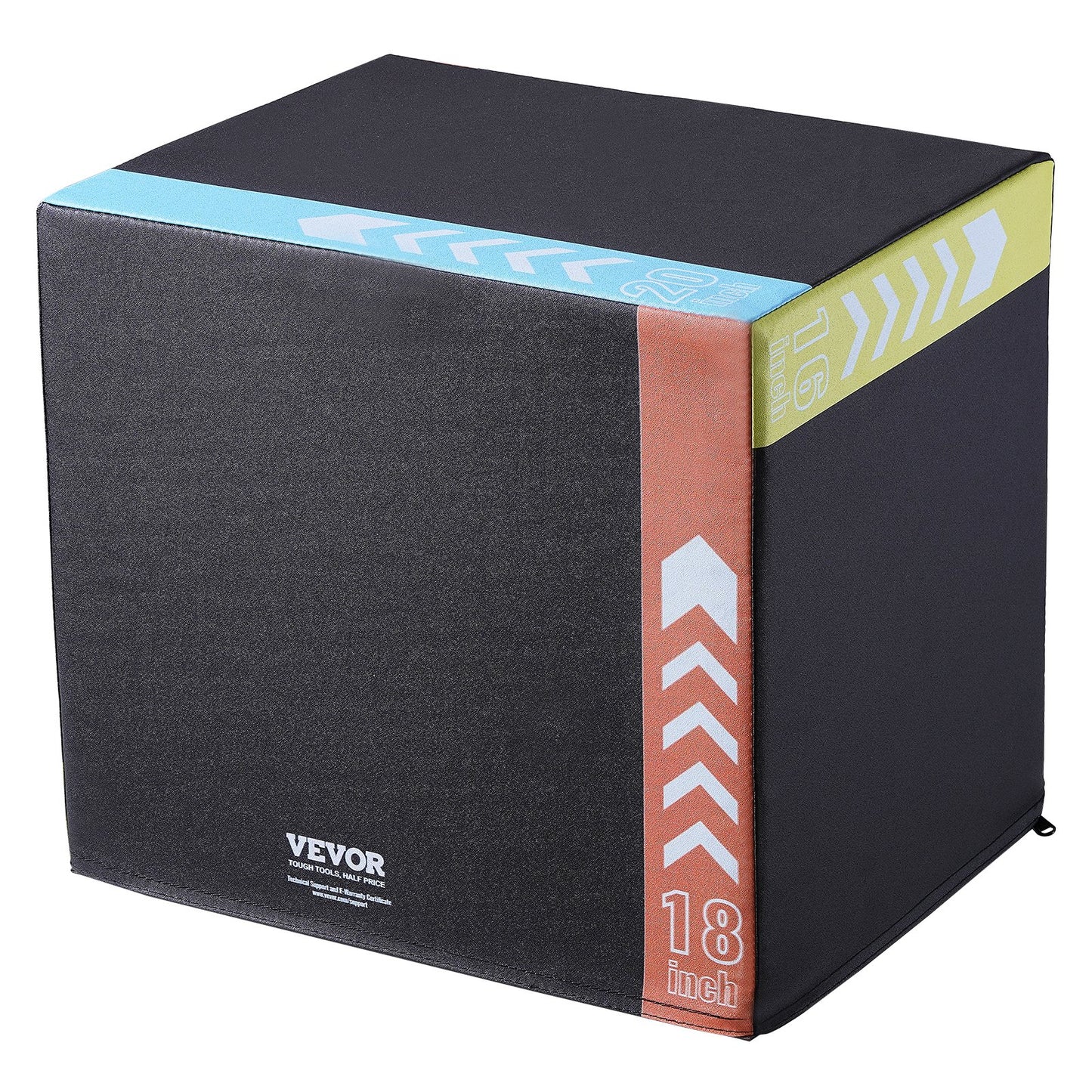 3 in 1 Plyometric Jump Box, 20/18/16 Inch Cotton Plyo Box, Platform & Jumping Agility Box, Anti-Slip Fitness Exercise Step Up Box for Home Gym Training, Conditioning Strength Training, Black