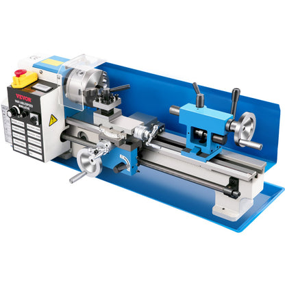 Mini Metal Lathe, 17.8 cm x 35.6 cm Benchtop Metal Lathe, 550W Variable Speed 2250RPM Metal Lathe, with 3-jaw Chuck CNC Mini Lathe Machine, Precision Mini Lathe w/Tool Box Digital Display for Metal Turning