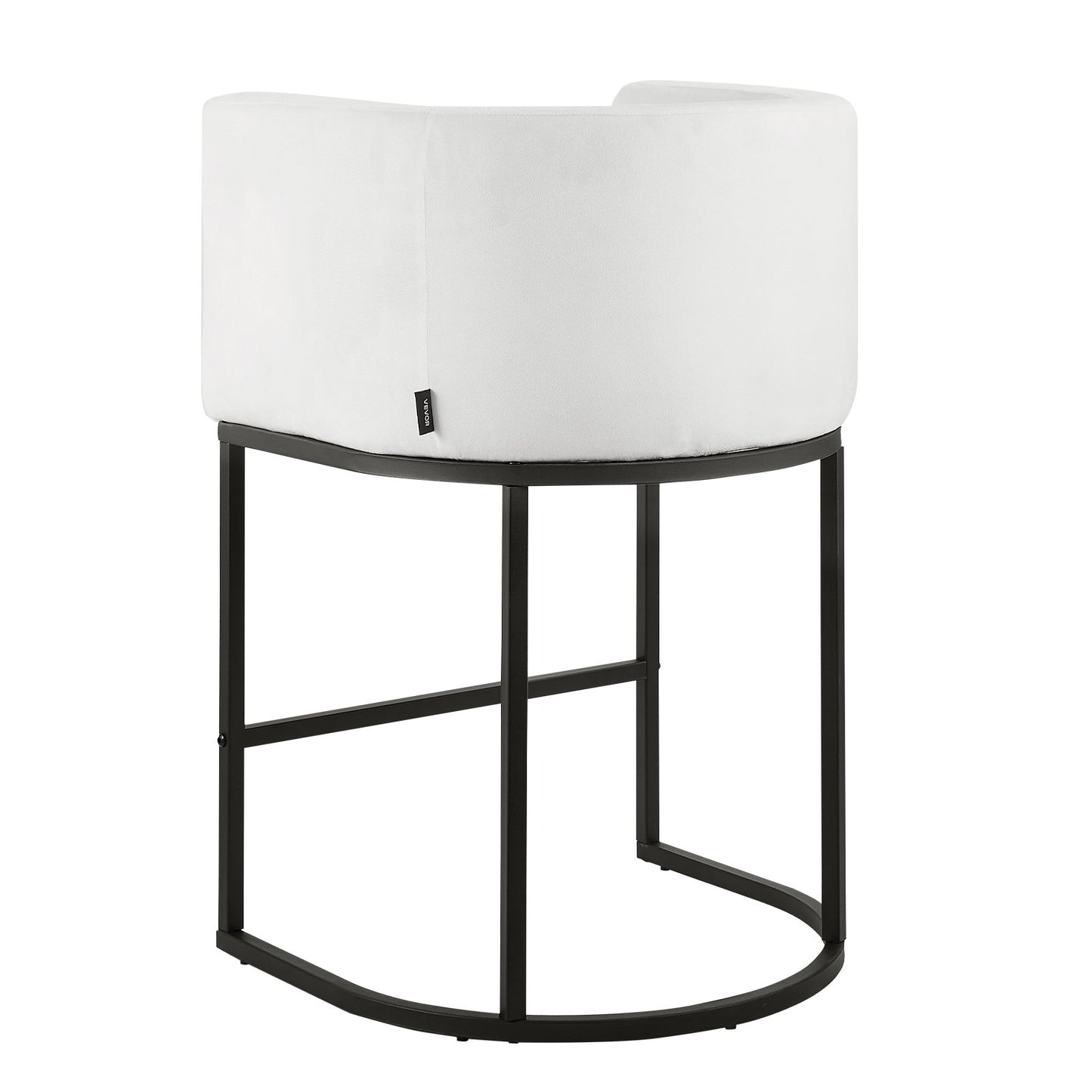 Bar Stool Set of 3, 63cm Counter Height Stools, Counter Barstool with Backrest, Arm, Metal Frame, and Footrest, Accent Fabric Bar Chair, Island Barstools for Kitchen, Dining Room, White