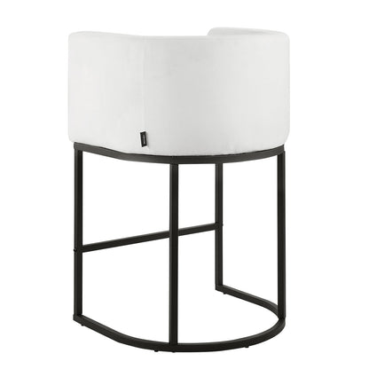 Bar Stool Set of 3, 63cm Counter Height Stools, Counter Barstool with Backrest, Arm, Metal Frame, and Footrest, Accent Fabric Bar Chair, Island Barstools for Kitchen, Dining Room, White