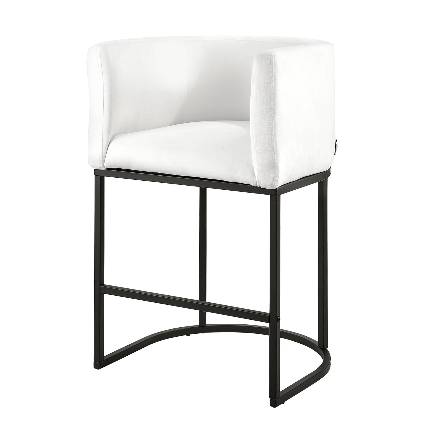 Bar Stool Set of 3, 63cm Counter Height Stools, Counter Barstool with Backrest, Arm, Metal Frame, and Footrest, Accent Fabric Bar Chair, Island Barstools for Kitchen, Dining Room, White