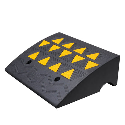 Rubber Curb Ramp 15.2 cm Rise Height Sidewalk Curb Ramp, 37 cm Width 49.1 cm Length Driveway Ramp for Curb, 15T Heavy Duty Rubber Ramp for Forklifts, Trucks, Buses, Cars, Wheelchairs, Bikes