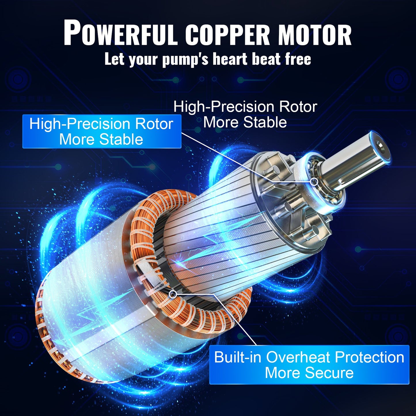 Deep Well Submersible Pump, 1100W 230V 50Hz, 7.1 m³/h Max Flow 105 m Max Head with 19.4 m Electric Cord, Stainless Steel Water Pumps for Industrial Irrigation and Home Use, IP68 Waterproof Grade