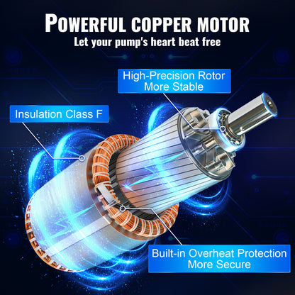 Tiefbrunnen-Tauchpumpe, 750 W, 230 V/50 Hz, 105 l/min, 62 m Förderhöhe, sandbeständig (&lt; 5 %), 20 m Netzkabel, 8,9 cm Edelstahl-Wasserpumpe für Industrie, Bewässerung und Haushalt, IP68 wasserdicht