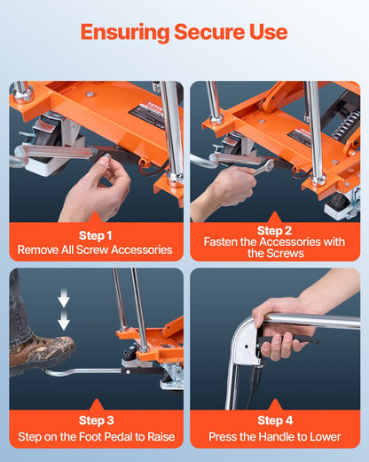 Hydraulic Lift Table, 500 lbs Capacity, 47.2" Lifting Height, Double Scissor Lift Table Cart with 4 Wheels and Non-slip Pad, Manual Hydraulic Lifting Cart for Material Handling & Transportation