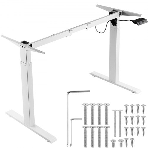 Standing Desk Frame, Adjustable 70-117 cm Height & 95-158 cm Length Electric Stand Up Computer Desk Legs, Ergonomic DIY Workstation Base for Home and Office (White Frame Only)
