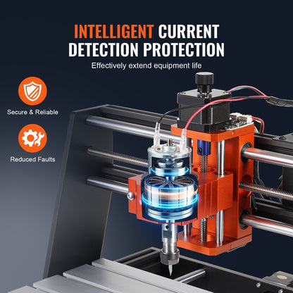 CNC-Fräsmaschine, 120 W, 3-Achsen-GRBL-Steuerung, Bausatz für Holzbearbeitung (Gravieren, Schnitzen, Fräsen), Arbeitsbereich: 300 x 200 x 72 mm, 1200 U/min, geeignet für Holz, Acryl, MDF, PVC, Kunststoff und Schaumstoff