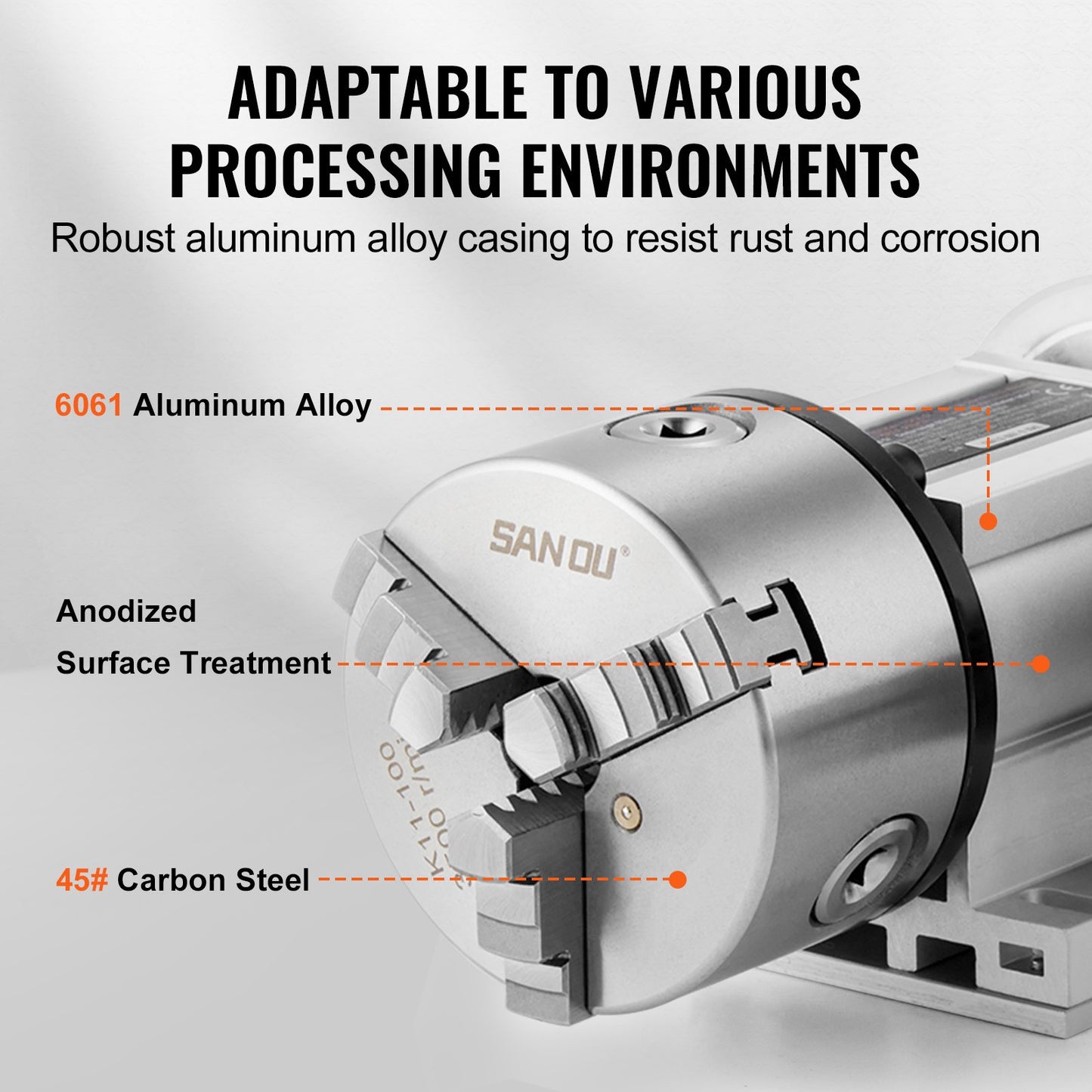 Dividing Head, K11-100mm 3-Jaw Chuck, CNC Router Milling Machine Rotational Axis 4th Axis A Axis Indexing Head, 66 mm(2.6")/65 mm Center Height MT2 Tailstock 6:1 Gear Ratio, Universal for Engraving