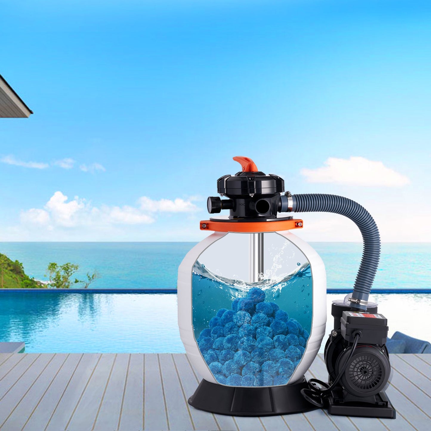 Pool Filter Balls for Sand Filter, 1.4 kg/3.1 lbs, Filter Balls Replace Pool Filter Sand, Reusable Blue Polyester Fiber Filter Media with Wash Bag, for Swimming Pool Aquarium Tank Above Ground Pool