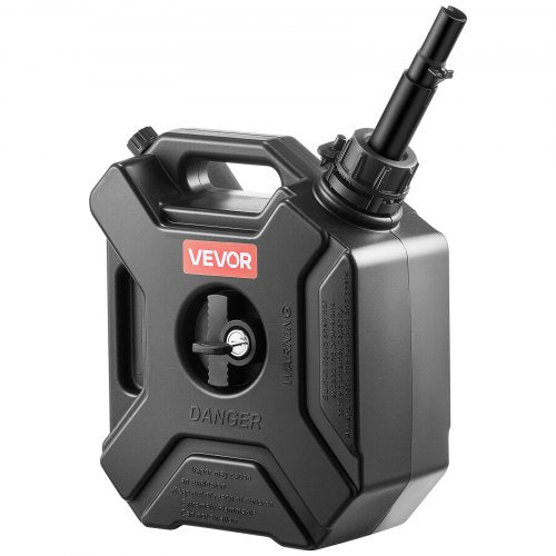 Kraftstoffkanister, 5 l, Benzinkanister mit Ausgießer und abschließbarer Halterung, max. Durchflussrate 15 l/min, sicher und auslaufsicher, tragbarer flacher Flüssigkeitsbehälter für die meisten Autos, Motorräder, ATVs und UTVs, Schwarz