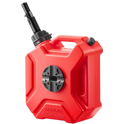 Fuel Container, 5 L, Gas Can with Spout and Lockable Bracket, 15 L/min Max Flow Rate, Secure & Leak-proof, Portable Flat Fluid Container for Most Cars Motorcycle ATV UTV, Red