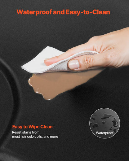 Salon Mat for Hair Stylist, 1525 x 915 mm Rectangle Salon Chair Mat Anti Fatigue, 23mm Thickened PVC + PU Barber Shop Floor Mat with Round Cut Out, Anti-Trip Beveled Edges & Non-slip Bottom