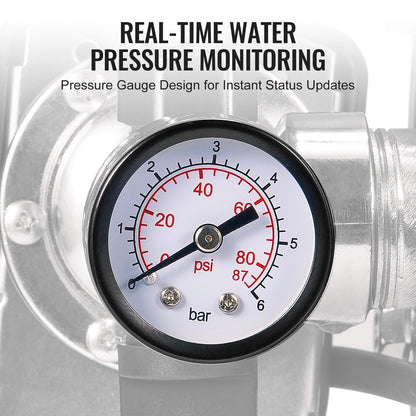 745 W (1 PS) Flachbrunnenpumpe mit Druckbehälter, 63 l/min (1000 GPH), automatische Bewässerungspumpe mit 50 m Förderhöhe, 1,4/2,8 bar (20/40 PSI) Druckschalter, thermoplastischer Pumpenkopf für Hausgarten und Rasen