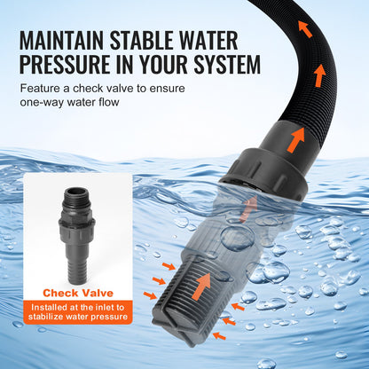 745 W (1 PS) Flachbrunnenpumpe mit Druckbehälter, 63 l/min (1000 GPH), automatische Bewässerungspumpe mit 50 m Förderhöhe, 1,4/2,8 bar (20/40 PSI) Druckschalter, thermoplastischer Pumpenkopf für Hausgarten und Rasen