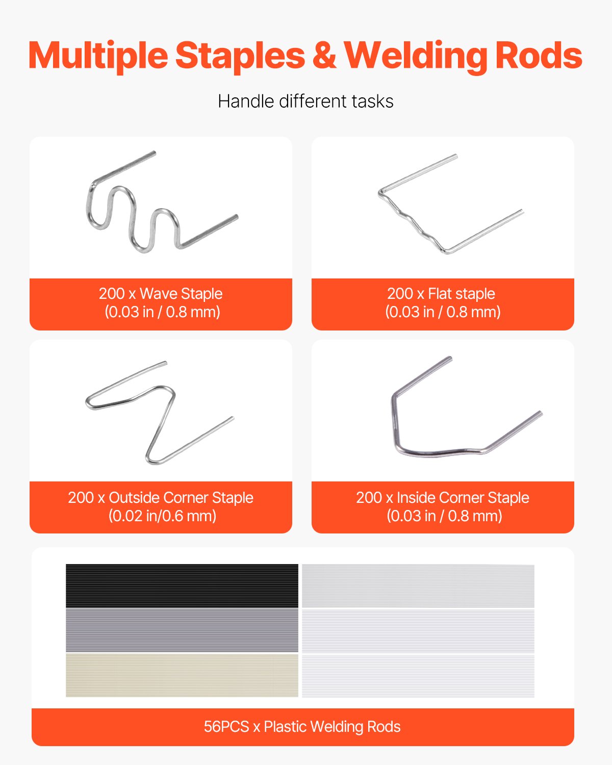 Kunststoffschweißset, 220-W-Kunststoffschweißgerät mit 800 Heißklammern und 56 Schweißstäben, professionelles Heißklammer-Schweißgerät mit LED-Licht, Tragetasche für Kajaks, Spielzeug und Autostoßstangenreparaturen