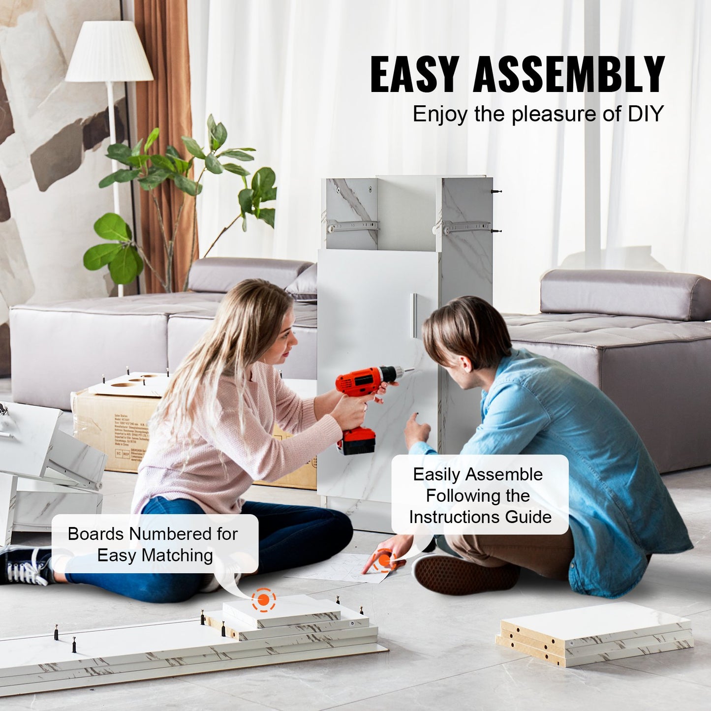 Salon-Arbeitsplatz, Wandmontierter Friseur-Arbeitsplatz, Beauty-Spa-Möbelset, 1 Schrank, 3 Fächer und 2 Schubladen (eine abschließbar), Weiß