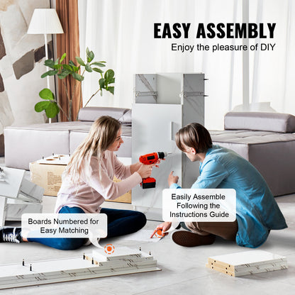 Salon-Arbeitsplatz, Wandmontierter Friseur-Arbeitsplatz, Beauty-Spa-Möbelset, 1 Schrank, 3 Fächer und 2 Schubladen (eine abschließbar), Weiß