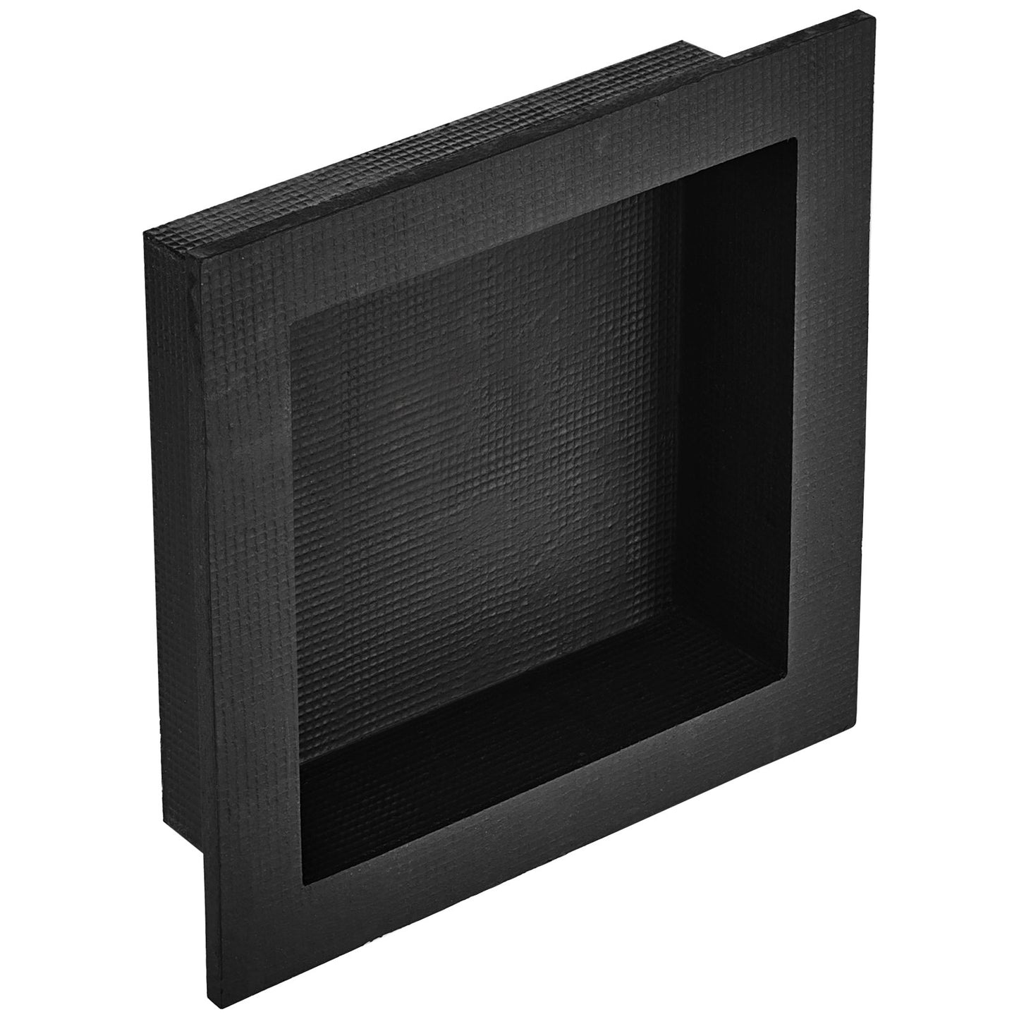 Shower Niche Ready for Tile 40.64 x 40.64 cm, Single Shelf Organizer, Square Corners Wall-inserted Niche Recessed, Sealed Protection Modern Soap Storage Niche for Shower Bathroom, Black