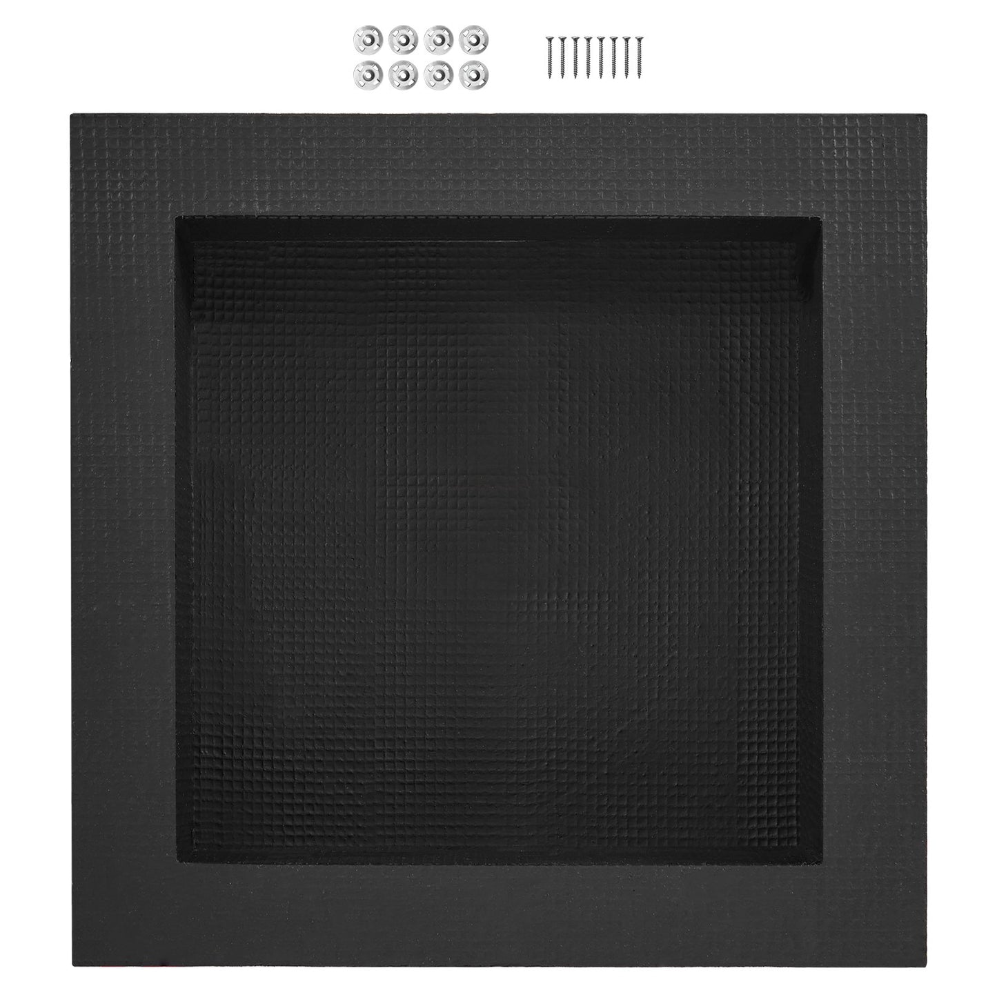 Shower Niche Ready for Tile 40.64 x 40.64 cm, Single Shelf Organizer, Square Corners Wall-inserted Niche Recessed, Sealed Protection Modern Soap Storage Niche for Shower Bathroom, Black