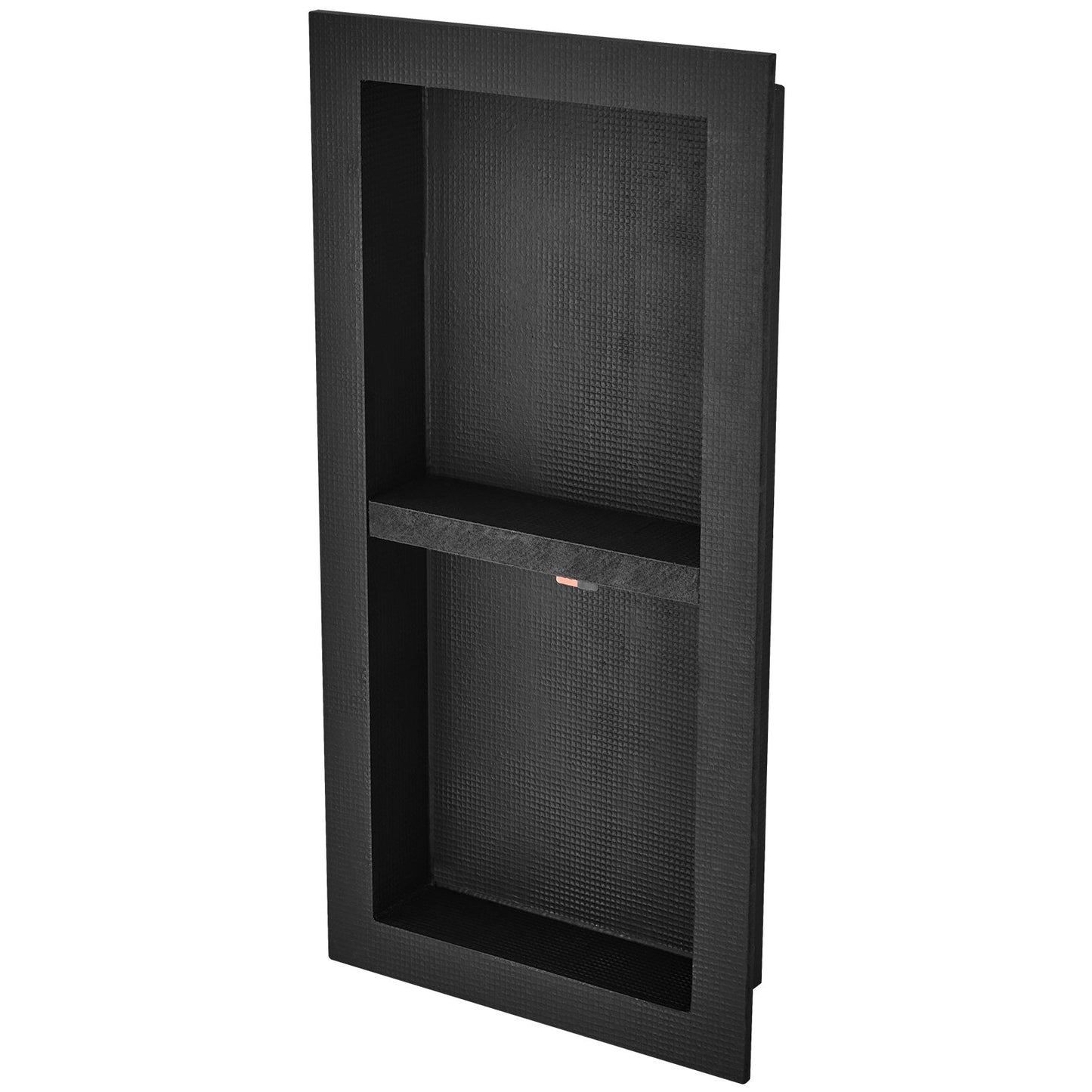 Shower Niche Ready for Tile 40.64 x 81.28 cm, Double Shelf Organizer, Square Corners Wall-inserted Niche Recessed, Sealed Protection Modern Soap Storage Niche for Shower Bathroom, Black