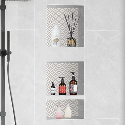 Shower Niche Ready for Tile 40.64x40.64cm & 40.64x50.8cm, Triple Shelf, Square Corners Wall-inserted Niche Recessed, Sealed Protection Modern Soap Storage Niche for Shower Bathroom, Black