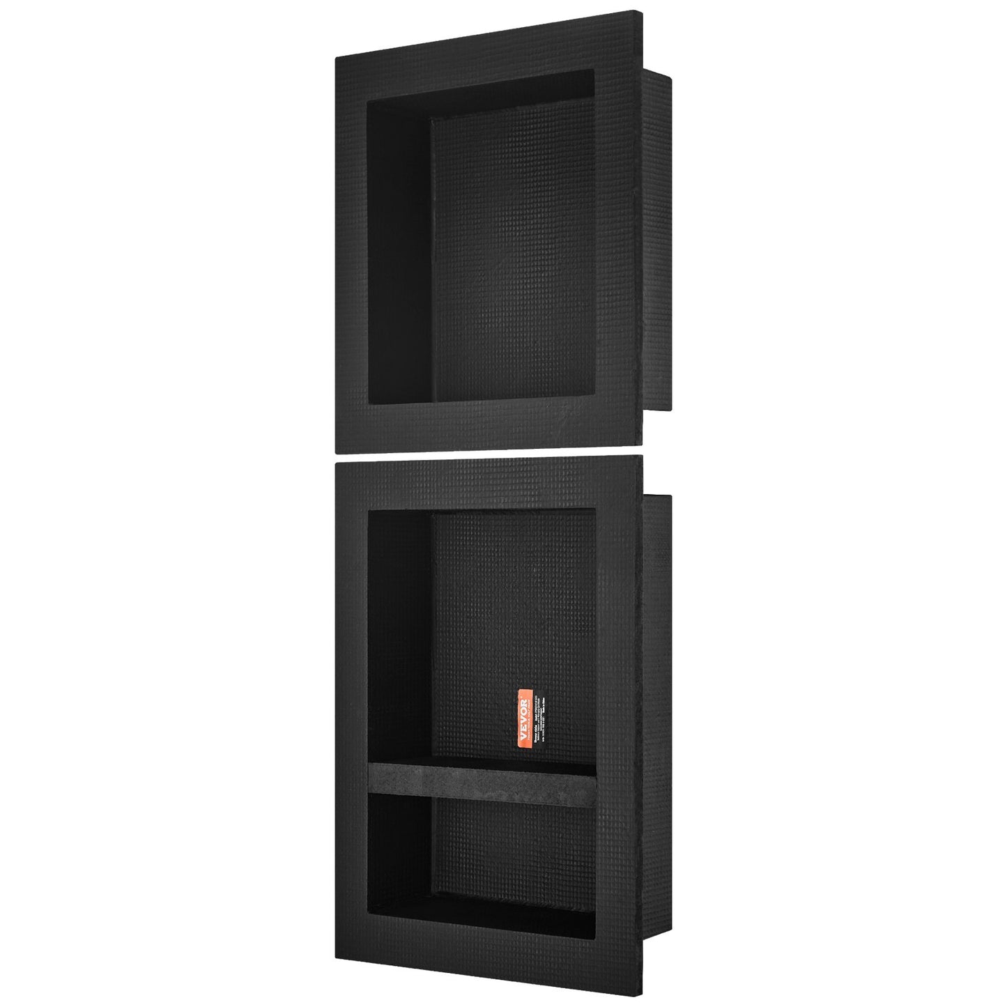 Shower Niche Ready for Tile 40.64x40.64cm & 40.64x50.8cm, Triple Shelf, Square Corners Wall-inserted Niche Recessed, Sealed Protection Modern Soap Storage Niche for Shower Bathroom, Black