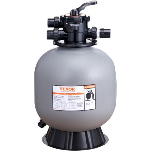 Sand Filter, 22-inch, Up to 55 GPM Flow Rate, Above Inground Swimming Pool Sand Filter System with 7-Way Multi-Port Valve, Filter, Backwash, Rinse, Recirculate, Waste, Winter, Closed Functions
