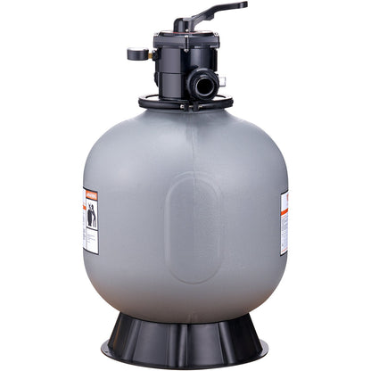 Sand Filter, 22-inch, Up to 55 GPM Flow Rate, Above Inground Swimming Pool Sand Filter System with 7-Way Multi-Port Valve, Filter, Backwash, Rinse, Recirculate, Waste, Winter, Closed Functions