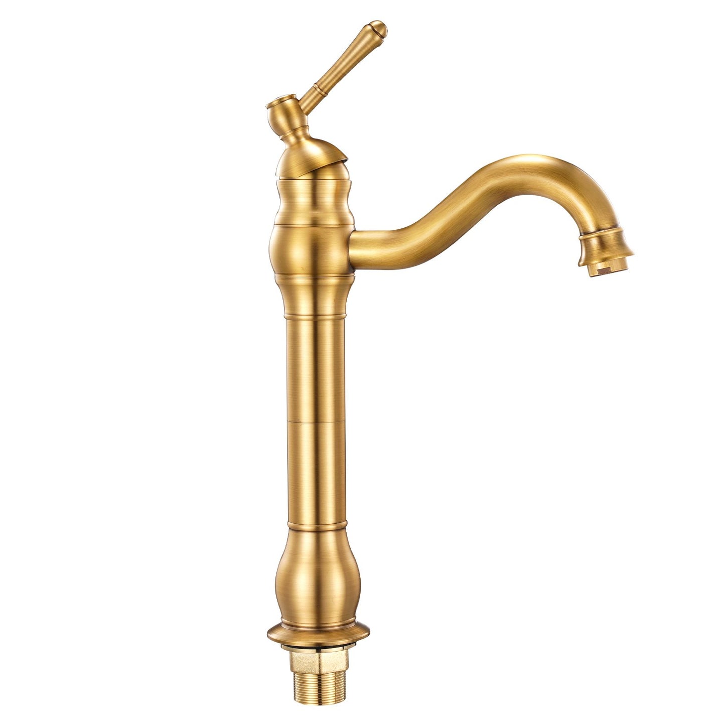 Single Handle Sink Faucet, Solid Brass Single Handle Kitchen Faucet, 1 or 3 Hole Kitchen Faucets with Push-Button Drain, Suitable for Bathroom, RV, Bar, Public Restroom, Anti-Backflow Design