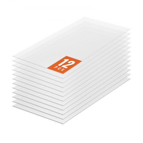 12er-Pack Polycarbonat-Gewächshausplatten, 61 x 122 x 6 mm Dachplatten, wasserdicht, UV-beständig, Wellkunststoff-Dachplatten, schlagfeste, transparente Dachplatten für Gewächshaus/Garten