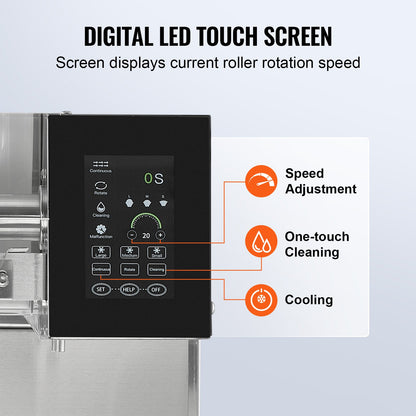Gewerbliche Schneeflocken-Eismaschine, 240 kg/24 h, Eismaschine mit Edelstahl-Eisraspel, elektrische Schneekegelmaschine, Flüssigkeitskühlsystem für schnelle Wärmeableitung, Eiscreme