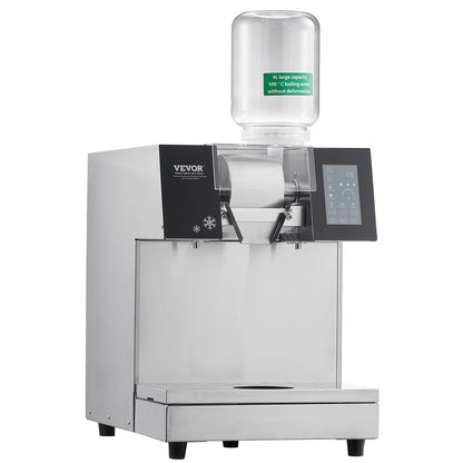 Gewerbliche Schneeflocken-Eismaschine, 240 kg/24 h, Eismaschine mit Edelstahl-Eisraspel, elektrische Schneekegelmaschine, Flüssigkeitskühlsystem für schnelle Wärmeableitung, Eiscreme