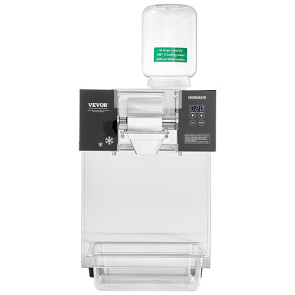 Gewerbliche Schneeflocken-Eismaschine, 175 kg/24 h, Eismaschine mit Edelstahl-Eisraspel, elektrische Schneekegelmaschine, Flüssigkeitskühlsystem für schnelle Wärmeableitung, Eiscreme