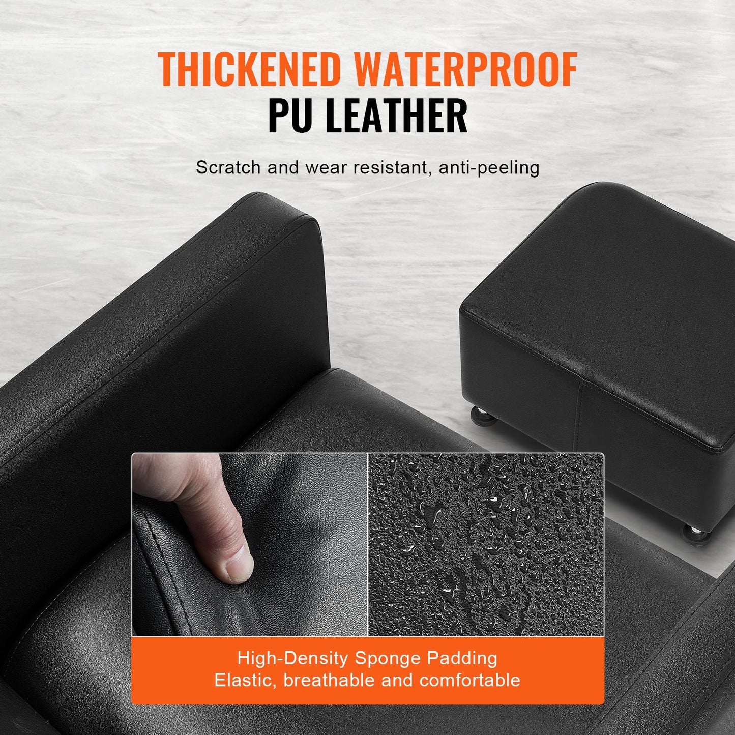 Shampoo-Waschstuhl, 300 kg Tragkraft, Salon- und Spa-Haarwaschstation, Shampoo-Becken und Stuhl für Friseure, Beauty-Spa-Massage-Friseurausstattung mit Keramikbecken und breiter Fußstütze