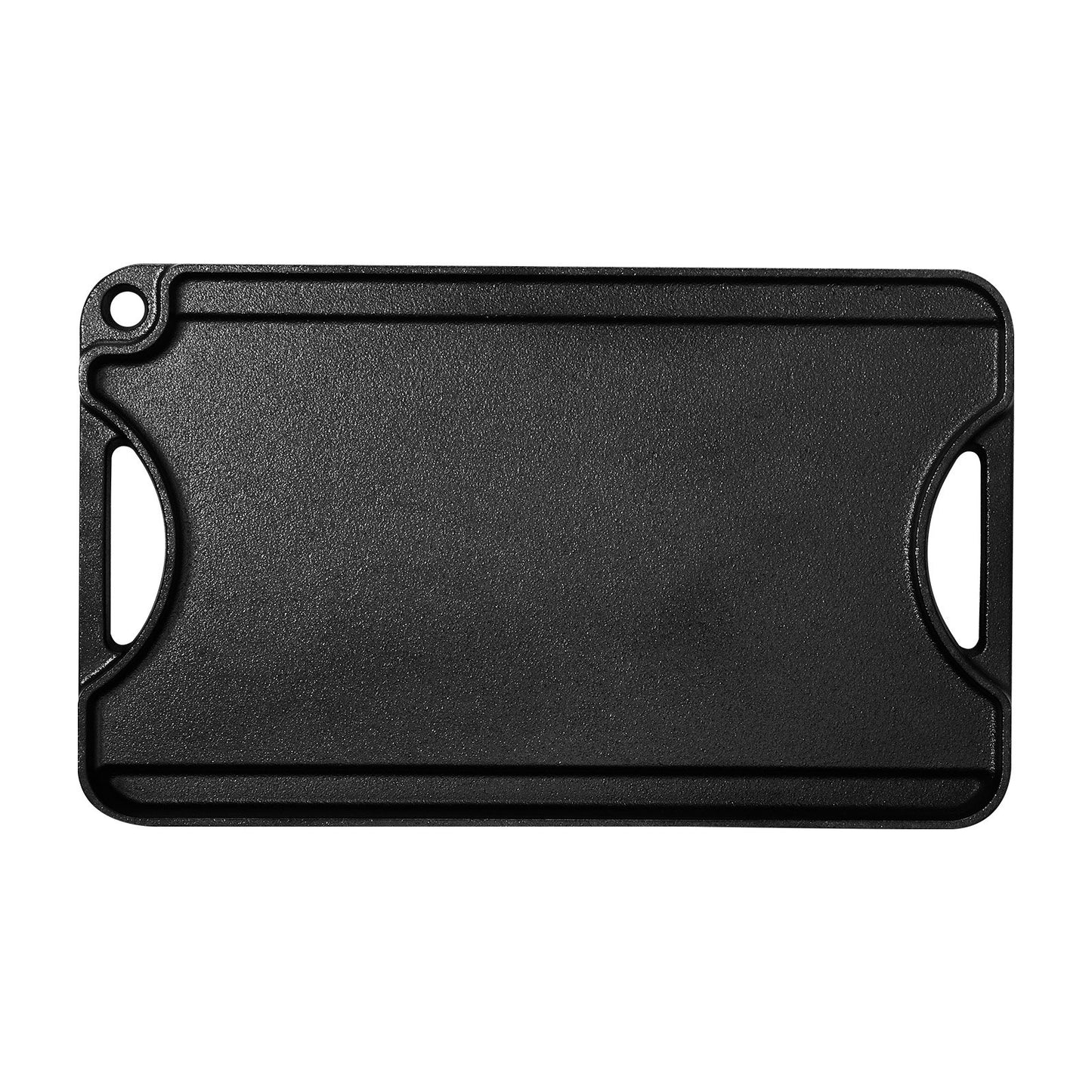 Reversible Grill/Griddle, 14x8.5 inch Pre-Seasoned Cast Iron Griddle, Portable Rectangular Pan with Handle, Family Cookware for Indoor/Outdoor Stove Top Burner, Gas, Camping BBQ, Black