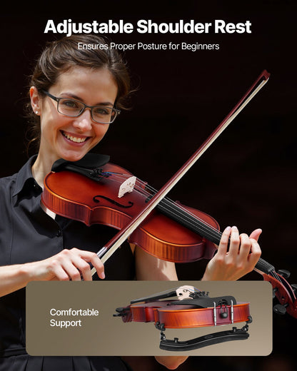 Violine 4/4, 355 mm, Massivholz, für Anfänger, mattbraun gemustert