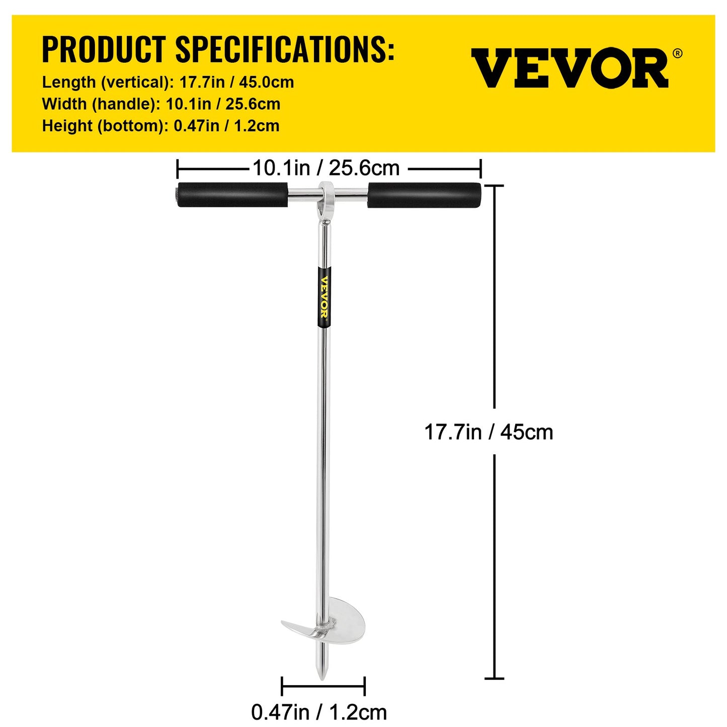 Sand Anchor, 18\" Length Auger to The Beach and Sandbar, 316 Stainless Steel Screw Anchor with Removable Handle, Bungee Line & Carry Bag, for Jet Ski PWC Pontoon Kayak
