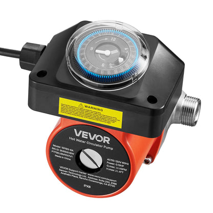 Warmwasserzirkulationspumpe mit Zeitschaltuhr, 38 l/min Sofort-Zirkulationspumpen-Set, Zirkulationssystem, 100 W, Wechselstrom 220–240 V, G3/4-Zoll-auf-G1/2-Zoll-Anschluss, für Boiler und Solarwarmwasserbereiter