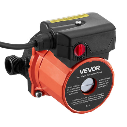 Warmwasserzirkulationspumpe, 38 l/min, Durchlauferhitzer, 3-stufige Regelung, 100 W, 220–240 V Wechselstrom, Adapter G3/4" auf G1/2", Gusseisenkopf, für Warmwasserbereiter