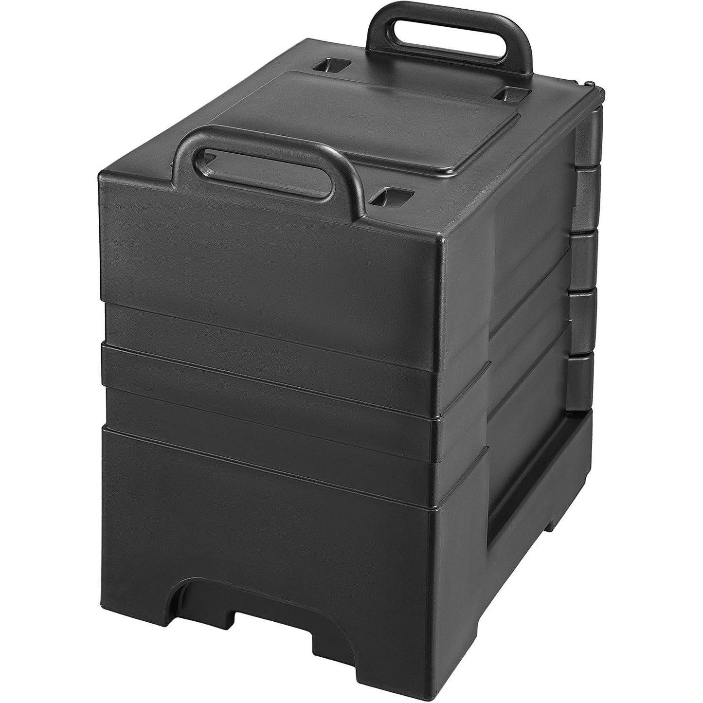 Insulated Food Pan Carrier, 81 Qt Hot Box for Catering, Food Box Carrier with Double Buckles, Front Loading Food Warmer with Handles, Stackable End Loader for Restaurant, Canteen